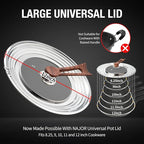 Najor Universal Lid for Pots, Pans and Skillets, Pot Lid With Wooden Standable Handle And Tempered Glass, Fits 8.25", 9", 10", 11", 12" Diameter Pots and Pans