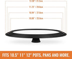 Universal Lids for Pots, Pans and Skillets, 10.5", 11" and 12" Pan Lid, Tempered Glass Pot Lid with Silicone Rim Heat Resistant, Replacement Pan Cover for Frying, Wok, Crock Pot Lid, Black