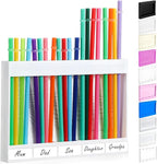 Qinyoung Acrylic Straw Holder for Cabinet Door with Double Sided Adhesive Tape Reusable Straw Organizer Tumbler Storage Kitchen Accessories Container for Counter Cupboard(Wood Texture,Large,White)