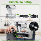 OLIXIS Cold Press Juicer, Slow Masticating Juicer Machines with Extra Wide Feed Chute, High Juice Yield and Easy to Clean for Whole Vegetables & Fruits, Silver