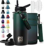 DYSANKY Insulated Water Bottle | Thickened Stainless Steel Vacuum Metal | Portable Sports Water Jug for Gym and Hiking with Straw, Carrier Bag, Handle Strap | BPA-Free 32 oz