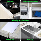 Silicone Stove Counter Gap Cover Kitchen Counter Gap Filler by Kindga 25" Long Gap Filler Sealing Spills Between Kitchen Appliances Washing Machine and Stovetop, Set of 2 (White)