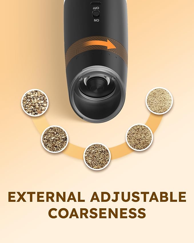 Sangcon Gravity Electric Salt and Pepper Grinder Set RECHARGEABLE, Automatic Salt Pepper Shakers with Charging Base - LED Light One Hand Operation, External Adjustable Coarseness Pepper Mill