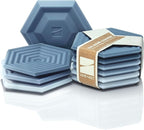 LINE+ARC Extra Thick Silicone Coasters (As Seen in NYTimes WireCutter) Waterproof Anti-Stain Heat-Safe Dishwasher-Safe Degrē Coasters (Set of 6, Indigo Wash) Outdoor Rubber Mid-Century Modern