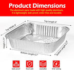 8x8 Aluminum Foil Pans, 20 Pack Disposable Trays Half Size Heavy Duty Tin Pans Deep Food Containers For Cooking, Meal Prep, Baking, Roasting, Chafing, Heating or Steam Table