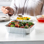 GUSTO [25 Sets 8-Inch Square Foil Pans with Lids - Disposable Food Containers, Aluminum Foil Pans For Baking, Cooking, Storing and Preparing Food (Formerly Comfy Package)