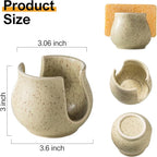Ceramic Dish Sponge Holder, Sponge Caddy for Kitchen Sink Brush Organizer Scrub Dish Rack for Scrubbers, Bathroom, Sink, Yellow