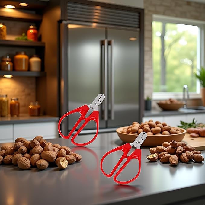 2Pcs Red Peeling The Shell Nut Shell Cracker Seed Pistachio Sheller Opener Peeling Pliers Nut Crackers Artifact Stainless Steel Convenience Hard Case Buster Nut Crackers Specialty Tools and Gadgets