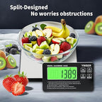 33lb Wireless Magnetic Digital Kitchen Scale with Remote LCD Display, Split-Designed for Easy Cleaning, 0.1oz/1g Precision, 7 Units, Tare Function for Baking, Cooking, Meal Prep