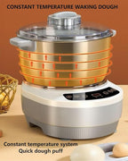 Electric Dough Machine With Fermentation Function, Microcomputer Timing, Front Touch Panel, 6.3qt(7L), 304 Stainless Steel, Used For Bread, Pizza, Pancake, Dumpling Dough And Sourdough