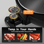 Hot Pot with Grill 2 in 1 Electric BBQ Grill Shabu Shabu Pot Non-Stick Smokeless Korean Barbecue Grill Indoor with Temp Control for 3-5 People Fast Heating
