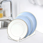 4 Pcs Acrylic 3-Tier Plate Display Stand,Clear Dinnerware Holder for China Platters Kitchen & Cabinet Organizer Rack for Tableware Display (3-Tier)