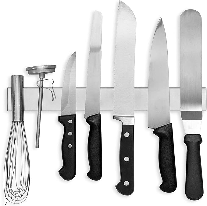 14 Inch Stainless Steel Magnetic Knife Bar - Use as Knife Holder, Knife Rack, Knife Strip, Kitchen Utensil Holder and Tool Holder