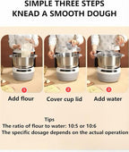 Electric Dough Machine With Fermentation Function, Microcomputer Timing, Front Touch Panel, 6.3qt(7L), 304 Stainless Steel, Used For Bread, Pizza, Pancake, Dumpling Dough And Sourdough