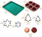 Chicago Metallic 12 Piece Holiday Baking Set, Perfect For Baking Holiday Cookies, Cupcakes, Muffins, and Much More