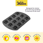 Wilton Gold Premium Non-Stick Warp-Resistant Bakeware, Made without PFAs, Mini Fluted Tube Pan,12- Cavity, 16.5 x 11.2 in, Packaging May Vary (Pack of 3)