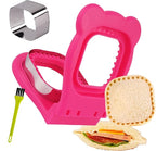 LEPCY Uncrustables Sandwich Maker Sealer Cutter, Crustless Sandwich Cutter, PB&J Uncrustable Maker - Color Rose Red, Square Shape