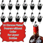 TableCraft 670, Economy Liquor Bottle Pourers, Chrome Plated Plastic, No Collar, Fits Standard 750 ml Bottles, Smooth Accurate Pour, Spill-Reducing Design, Silver, 1.25" x 1.25" x 2.75"