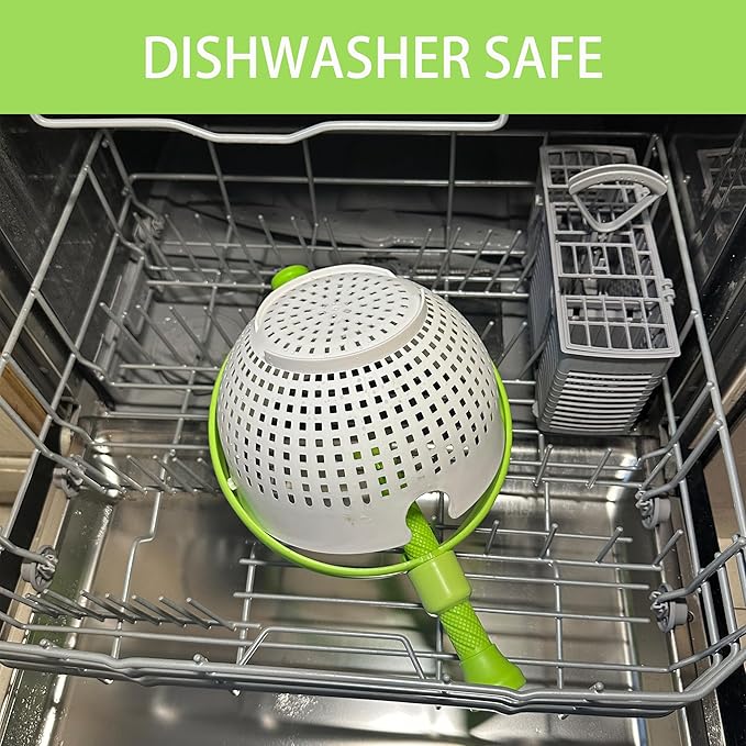 Collapsible Salad Spinner 3-in-1 – 3Qt Space Saving Salad & Veggie Dryer, Dishwasher Safe Kitchen Gadget for Greens, Fruits, Vegetables, Easy to Store