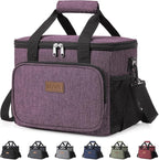 Lifewit Large Lunch Bag, Insulated Lunch Box, Soft Cooler Cooling Tote for Adult Men Women, Purple 24-Can (15L)