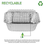 Stock Your Home 1 lb Small Aluminum Pans with Clear Plastic Lids (100 Pack), Disposable Cookware & Takeout Trays for Restaurants & Catering