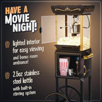 Nostalgia Popcorn Maker Machine - Vintage Theater Style Popcorn Cart With 2.5oz Stainless Steel Kettle, Makes Up To 10 Cups Easily - Bring Home the Fun with Theater Style Popcorn Machine-Black