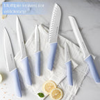 Astercook Kitchen Knife Set with Block and Sharpener 15 Piece German High Carbon Stainless Steel Knives Sharp Blade Dishwasher Safe Deba Knives with Ergonomic Handle, Delicate Blue