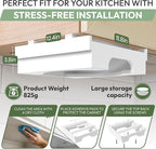 10 inch Paper Plate Dispenser Holder Bamboo Under Cabinet Vertical Rack for Kitchen Countertop Organizer Space Saver Shelf Lid Holder Counter Storage Can Dispenser Pantry Aid Caddy Estante (White)