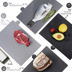 Masthome Index Chopping Board Set, 4-Pieces Plastic Cutting Boards with Food Icons and Storage Stand, BPA Free, Dishwasher Safe, Professional Chopping Board Set for Kitchen