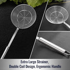 Hiware Solid Stainless Steel Spider Strainer Skimmer Ladle, Kitchen Utensils Wire Strainer Pasta Spoon, 7 Inch