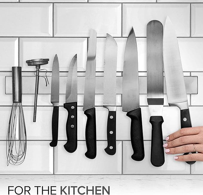 Modern Innovations 18 Inch Stainless Steel Magnetic Knife Bar - Use as Knife Holder, Rack, Strip, Kitchen Utensil and Tool Holder