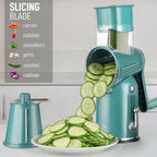 Zulay Kitchen Rotary Cheese Grater 5 Blade Cheese Shredder - Manual Hand Crank Cheese Grater With Reinforced Suction & 5 Interchangeable Drums - Easy to Use, Vegetable Chopper Round Mandoline Slicer