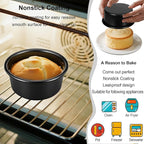 4 Inch Cake Pan Set of 5, Nonstick Cheesecake Round Cake Pans with 100 Pieces Parchment Paper, Mini Cake Tins for Baking, Non-Toxic & Leakproof Circle Cake Pan, Aluminum Material Food Grade Coating