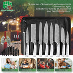 FULLHI Knife Set, 14pcs Japanese Knives Set, Multiple Colour Premium German Stainless Steel Chef Knife Set