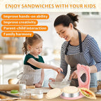 CHICHAUS Uncrustable Sandwich Maker, Sandwich Pocket Circle Shape Cutter & Sealer for Kids Breakfast and Lunchboxes, Light Blue, 3.7Inch
