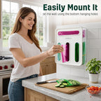 HIMUS Food Storage Bag Organizer - 4 in 1 Plastic Baggie Organizer for Drawer | Compatible with Sandwich, Snack, Gallon, Quart & Slider | Plastic Bag Organizers Kitchen Storage| Wall & Drawer Mount