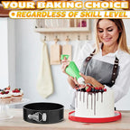 Spring Form Pan for Cheesecake - Leak Resistant Springform Pan Set, Easy-Open Latch, Removable Bottom, Clean Release, Nonstick Round Cake Pans Set, 60 Parchment Liners, Great as Kitchen Gifts for Mom
