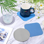 LUTER 4pcs Jar Opener, Rubber, Multi-function Silicone Bottle Opener for Seniors with Weak Hands Lid Cap Gripper Pads Kitchen Coasters Gadgets(Blue, Gray)