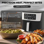 Nuwave Brio Plus 6-in-1 Air Fryer, 7-Qt Large Capacity, 50°F–400°F Precise Temp Control, Non-Toxic PFAS-Free Nonstick, Air Fry, Bake, Roast, Toast, Dehydrate, Reheat, 100 Presets, Dishwasher Safe