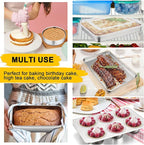 Bakeware Sets, P&P CHEF 9-Piece Stainless Steel Baking Pans Set, Round/Square Cake Pan, Toaster Oven Pan, Lasagna Pan, Loaf Pan, Pizza Pan, Muffin Pan, Dishwasher Safe & Durable, Healthy & Non-toxic