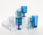 Beaded 16 oz Durable Acrylic Jumbo Drinking Glasses, Shatter-Resistant and Dishwasher-Safe Indoor/Outdoor Drinkware for Water, Iced Tea, Juice, and Cocktails - Sea Green - Set of 6