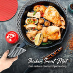 Joyhalo Trivets for Hot Dishes - Hot Pads for Kitchen, Silicone Pot Holders for Hot Pots and Pans, Silicone Mats for Kitchen Countertops, Table, Flexible Easy to Wash and Dry, Grey