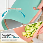 TPU Cutting Board Set of 3 9"x12" - Flexible Cutting Mats for Kitchen Knife Friendly, Cutting Mat Non-Slip Chopping Board Double Sided Scratch Resistant Food Grade Coral Mint Gray