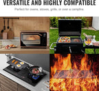 VEVOR Reversible Grill/Griddle, 9.7"x16.7" Pre-Seasoned Cast Iron Griddle, Rectangular Double Burner Griddle Pan, Non-Stick Family Pan Cookware with Handles, Flat Top Plate for BBQ, Gas Grill, Black