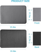 Dish Drying Mat for Kitchen Counter, 17"x31.5" Dish Drying Pad with Non-slip Rubber Backed, Hide Stain Anti Absorbent for Kitchen Counter, Drying Mat for Coffee Machine Dish Rack (Grey)
