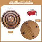2 PCS Magnetic Wooden Trivets for Hot Pots and Pans with 4 Silicone Pot Handle Covers, Heat Resistant Acacia Wood Trivet for Dutch Ovens Hot Pots&Pans Cast Iron Skillet, for Mom Grandma