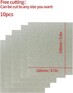 10 PCS Waveguide Cover, Universal Mica Sheet for All Microwave Oven, Cut to Size, 150X120mm, 10 Pack