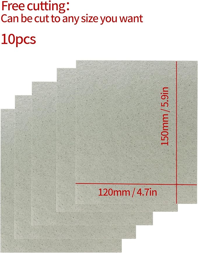 10 PCS Waveguide Cover, Universal Mica Sheet for All Microwave Oven, Cut to Size, 150X120mm, 10 Pack