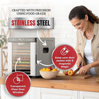 Magic Mill Pro Food Dehydrator Machine | 10 Stainless Steel Trays | Dryer for Jerky, Dog Treats, Herb, Meat, Beef, Fruit | Keep Warm Function, Digital Timer and Temperature Control, ETL Approved