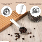 2 Pcs Stainless Steel Coffee Spoons, Coffee Scoop 1 Tablespoon, Long Handle Measuring Tablespoon, 1 tbsp Measuring Spoons for Ground-Coffee, Milk, Spice Jar, Cooking Baking (6 Inch, 20ml)